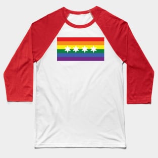 Chicago Gay Rainbow Flag Baseball T-Shirt